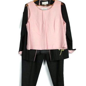 Jessica Howard Black Women's 3 Pc Outfit Pants Blouse Blazer 18 003